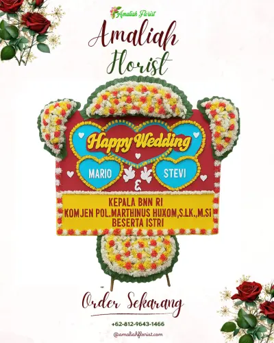 Karangan Papan Bunga Pernikahan di Keditan
